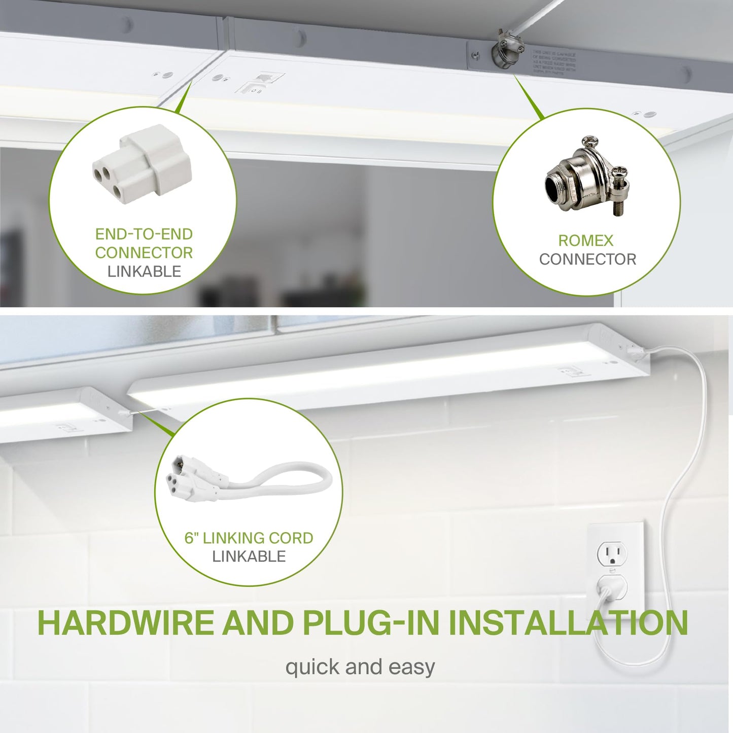 Asd Led Under Cabinet Lighting 32 Inch, Dimmable, Hardwired/Plug-In, 3 Color Levels, Aluminum, White Finish, Model Asd-Ucl-32D16Cc-Wh