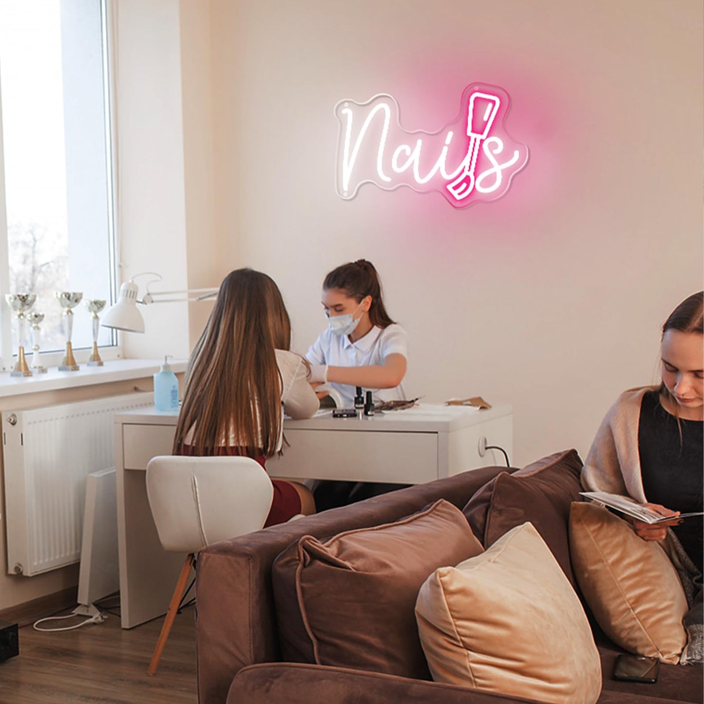 Nails Neon Sign For Nail Room  Led Nails Neon Signs For Wall Decor  Beauty Room  Salon Bar  Bedroom  Nails Neon Lights Christmas Birthday Gift For Girls  Lover  Friend