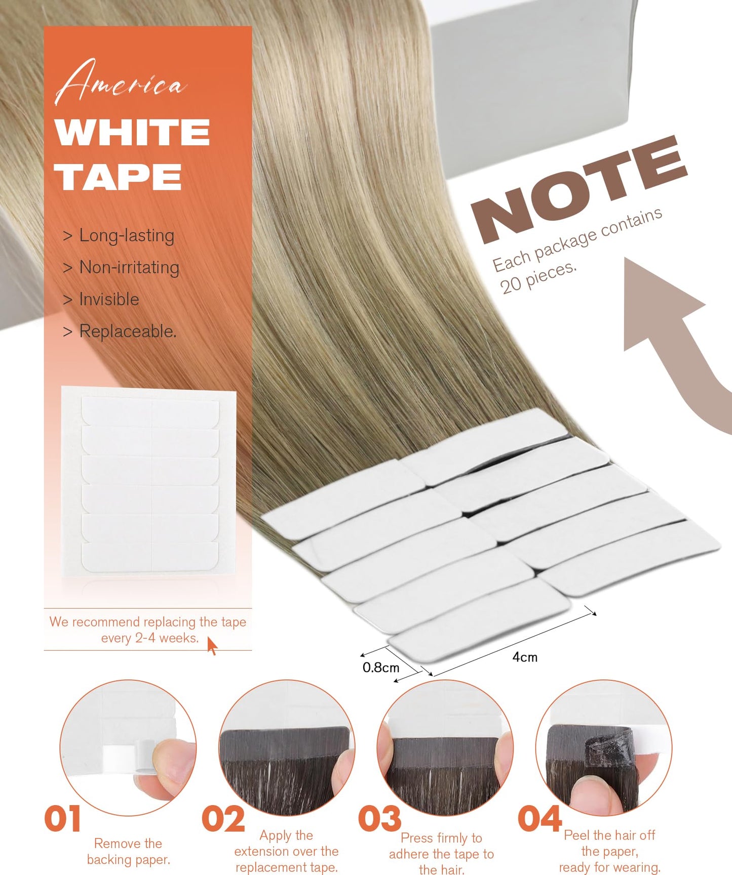 Sunny Hair Tape in Hair Extensions Real Human Hair Invisible Remy Hair Extensions Tape ins for Women Ash Blonde Root to Platinum