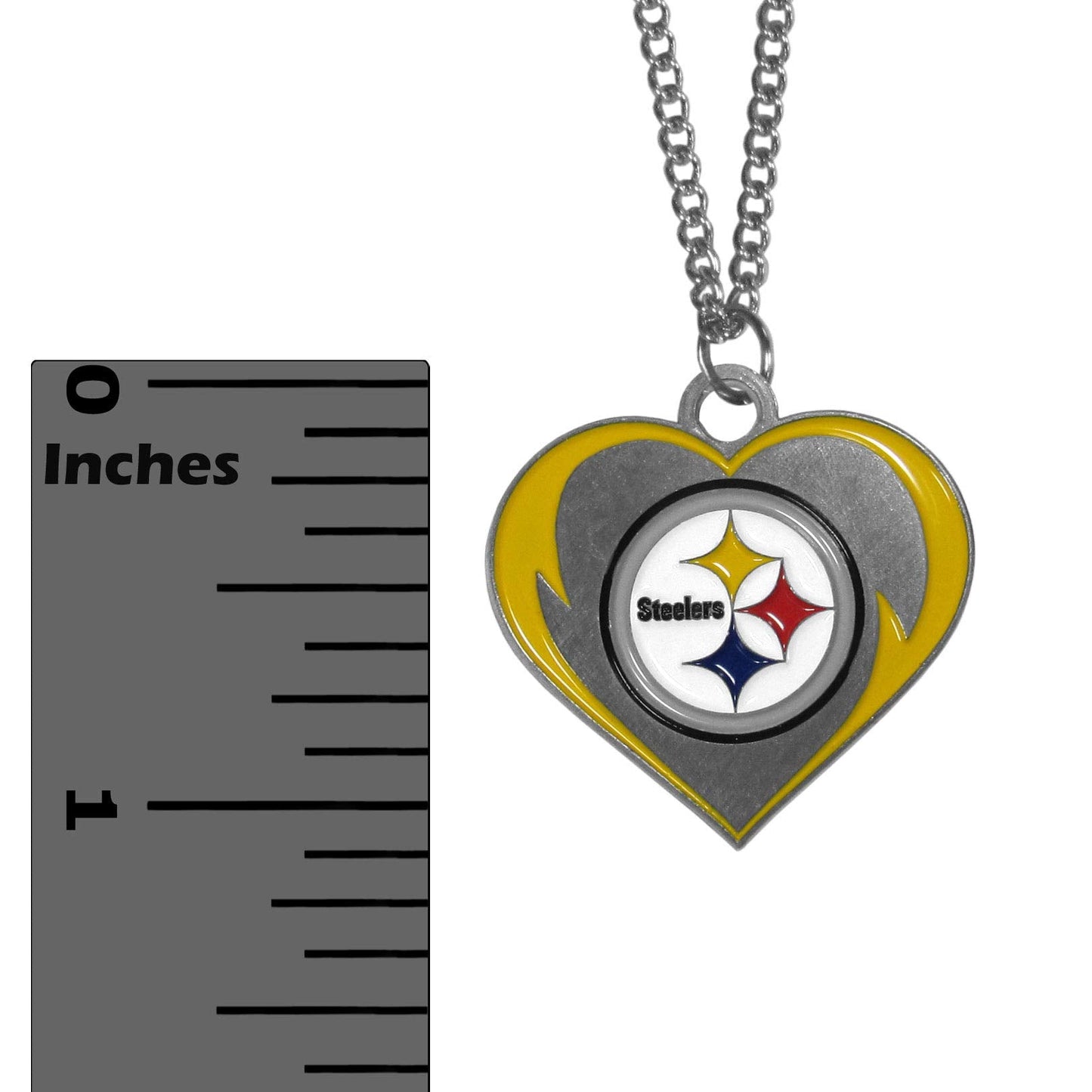 Siskiyou Sports NFL Pittsburgh Steelers Womens Heart Necklace, Team Color, 22 inch