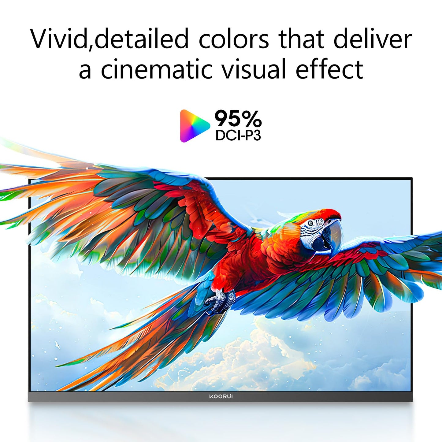Koorui 27 Inch 4K Computer Monitor, Uhd (3840 X 2160) Ips, Hdr400, Dci-P3 95%, 1.07 Billion Colors, Usb-C, Hdmi, Displayport, Ti