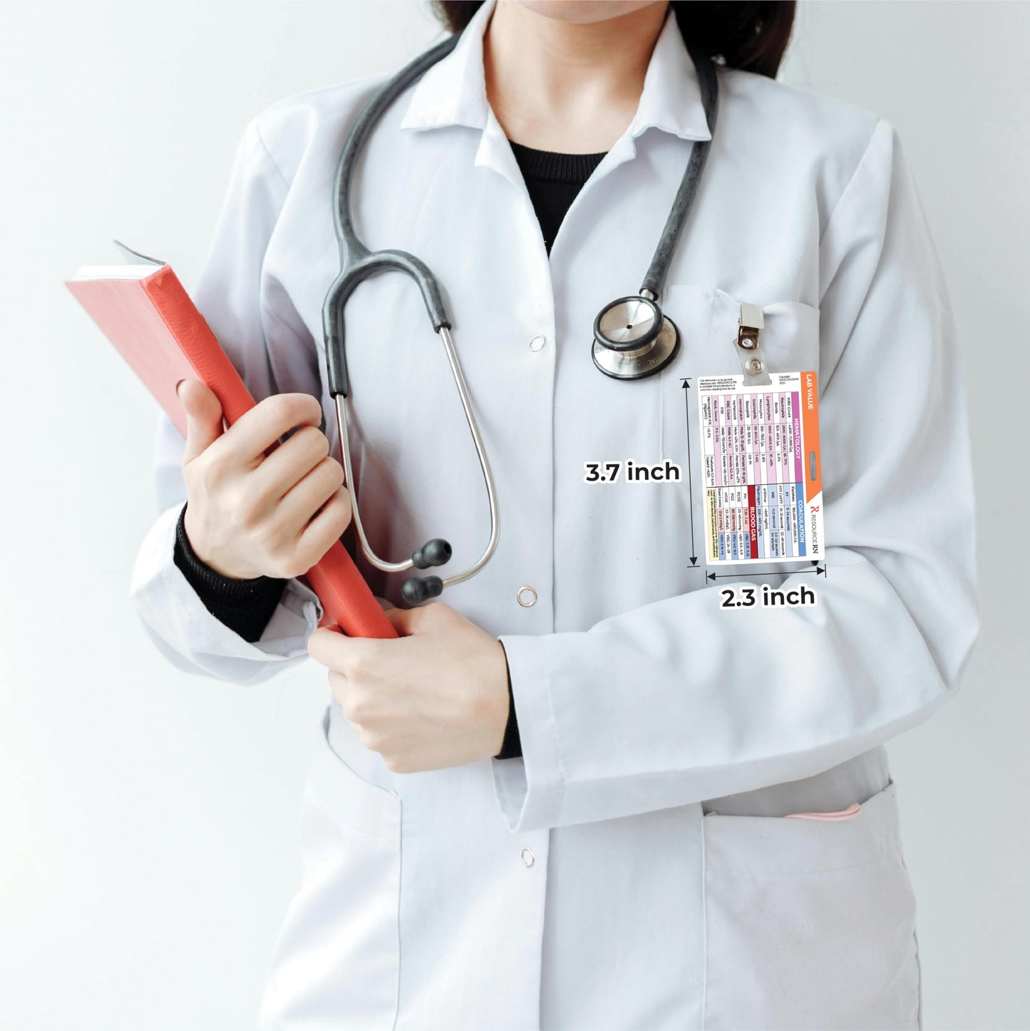 Lab Value Reference Card: Quick Clinical Guide, Fits Horizontal & Vertical Badge Reels