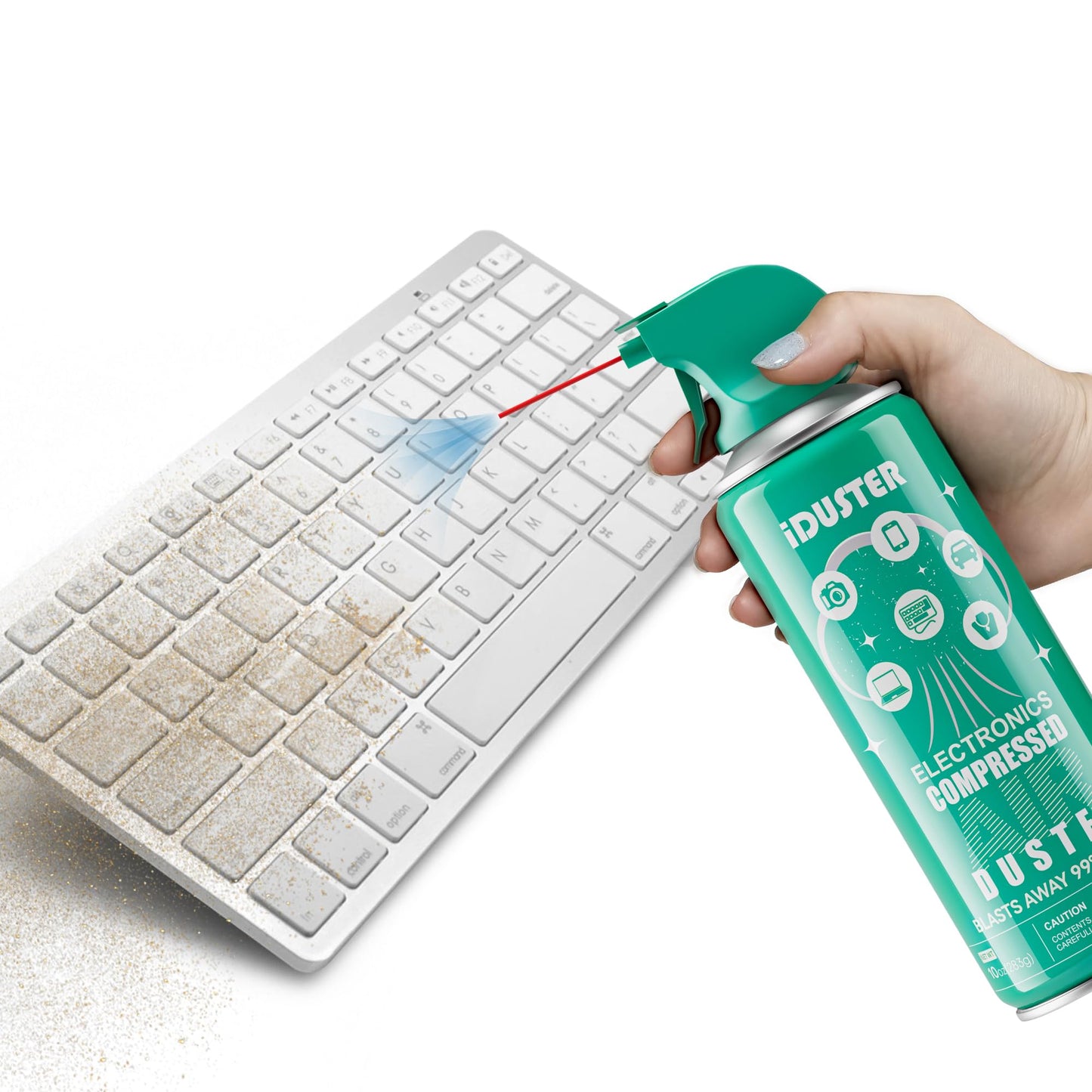 Iduster Compressed Gas Duster For Keyboard, 10 Oz Disposable Compressed Air Duster, 3-Pack