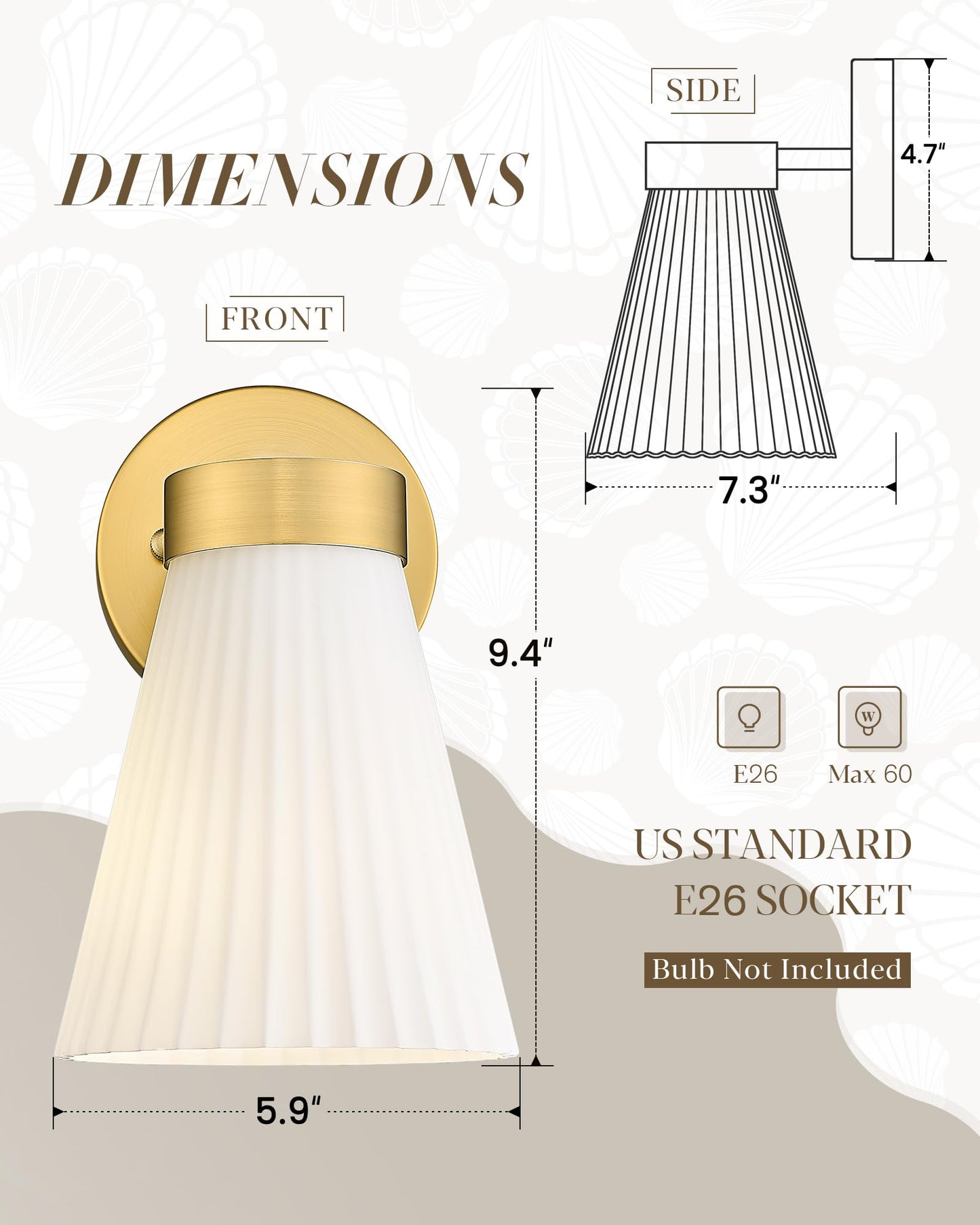 Gold Wall Sconces Set Of Two  Hwh Modern Bathroom Vanity Sconce Wall Lighting Indoor Wall Lamp With Frosted White Striped Glass  5Hzg97B-2Pk Bg