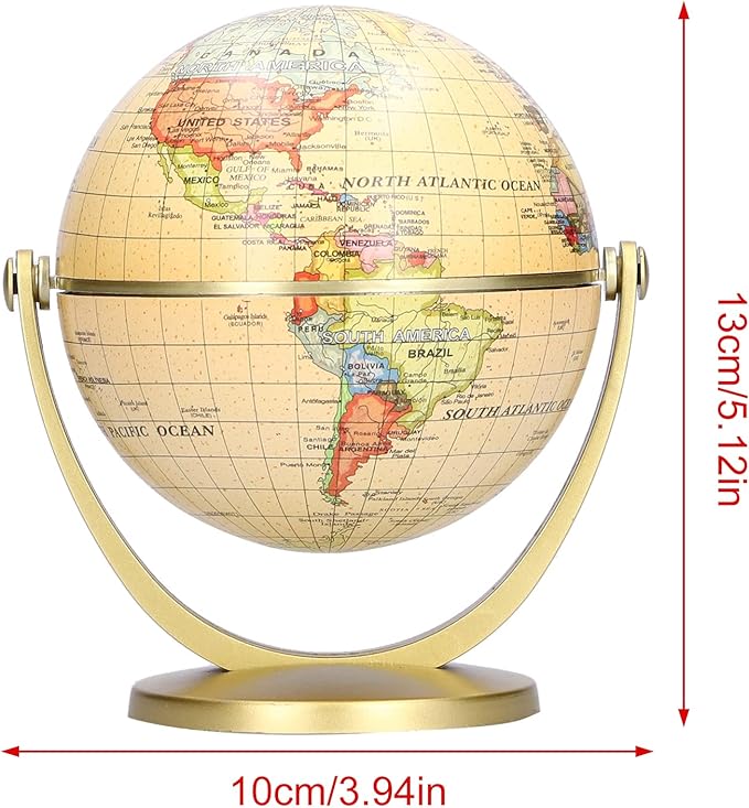 World Globe for Adults, Clear Plastic, Political Map, Desktop Rotating Earth Geography Globe