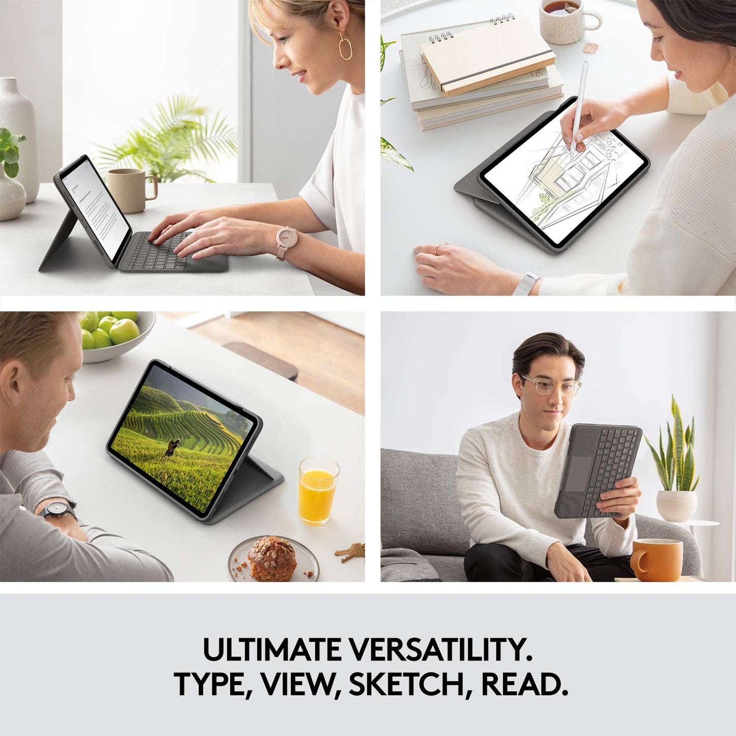 Logitech Folio Touch Ipad Keyboard Case With Trackpad And Smart Connector For Ipad Air 11-Inch (M2 & M3), Ipad Air (4Th & 5Th Ge
