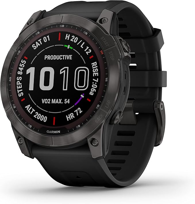 Garmin Fenix 7X Sapphire Solar, Larger Adventure smartwatch, with Solar Charging Capabilities, Rugged Outdoor Watch with G...