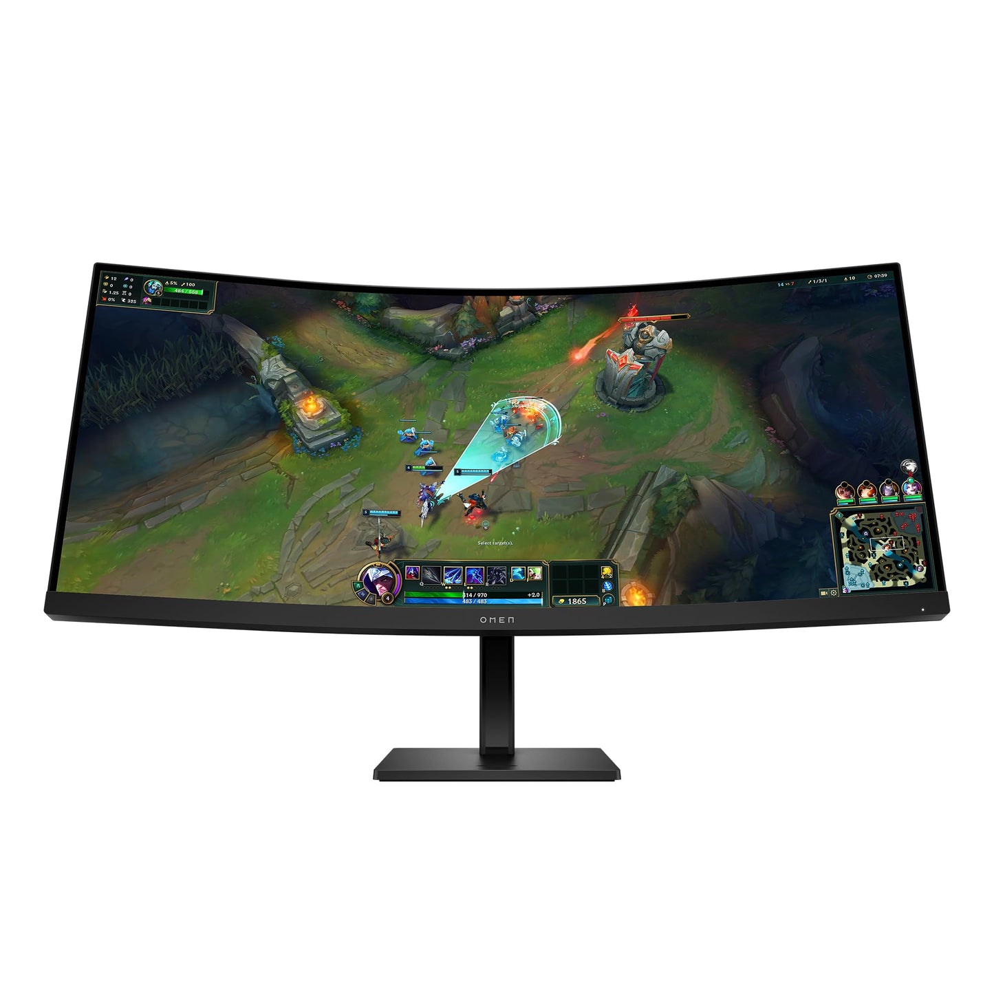 Hp Omen 34 Inch Wqhd 180Hz Curved Gaming Monitor, Wide Qhd Display (3440 X 1440), Va Panel, Vesa Displayhdr 400, 1Ms Mprt (With