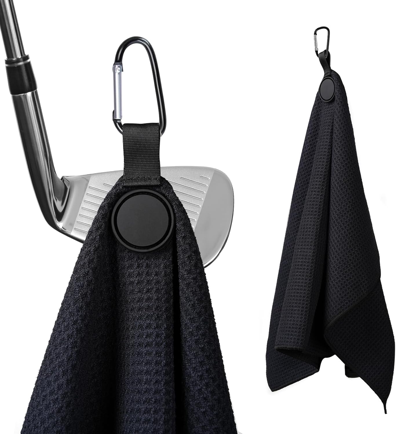 Magnetic Golf Towel, 23.6"x15.7" Golf Cleaning Towel, Premium Ultra-Absorbent Microfiber Golf Towel for Golf Bags, Carts and Clubs, Waffle Weave Pattern
