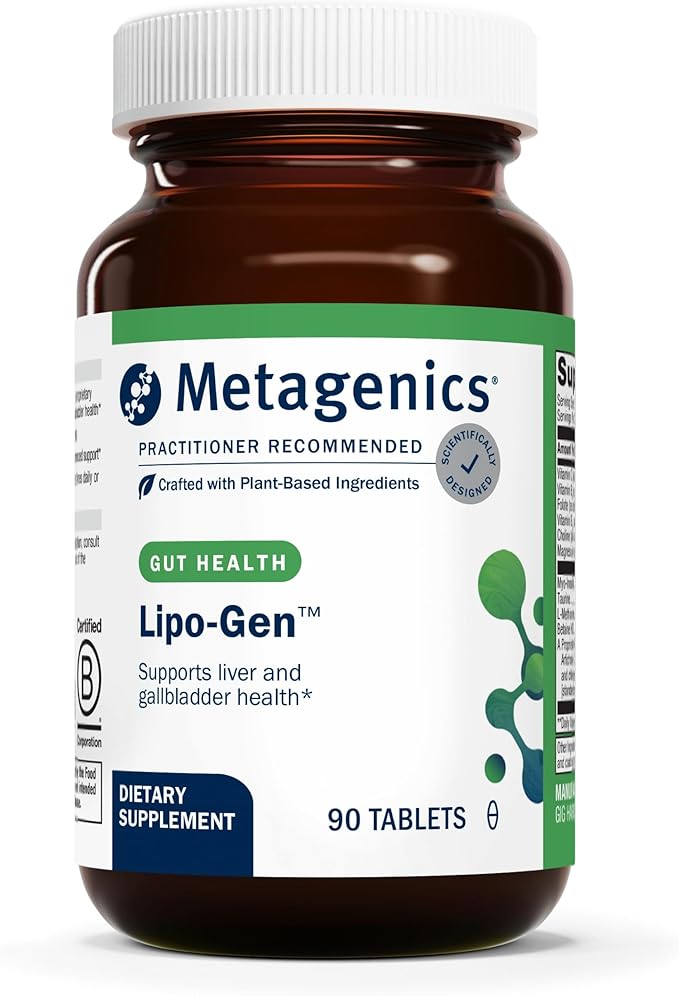 Metagenics Lipo-Gen - Lipotropic Liver Supplement* - Gallbladder Support* - with Amino Acids, Vitamin B12 & Choline - Non-GMO, Gluten-Free & Vegetarian - 90 Tablets