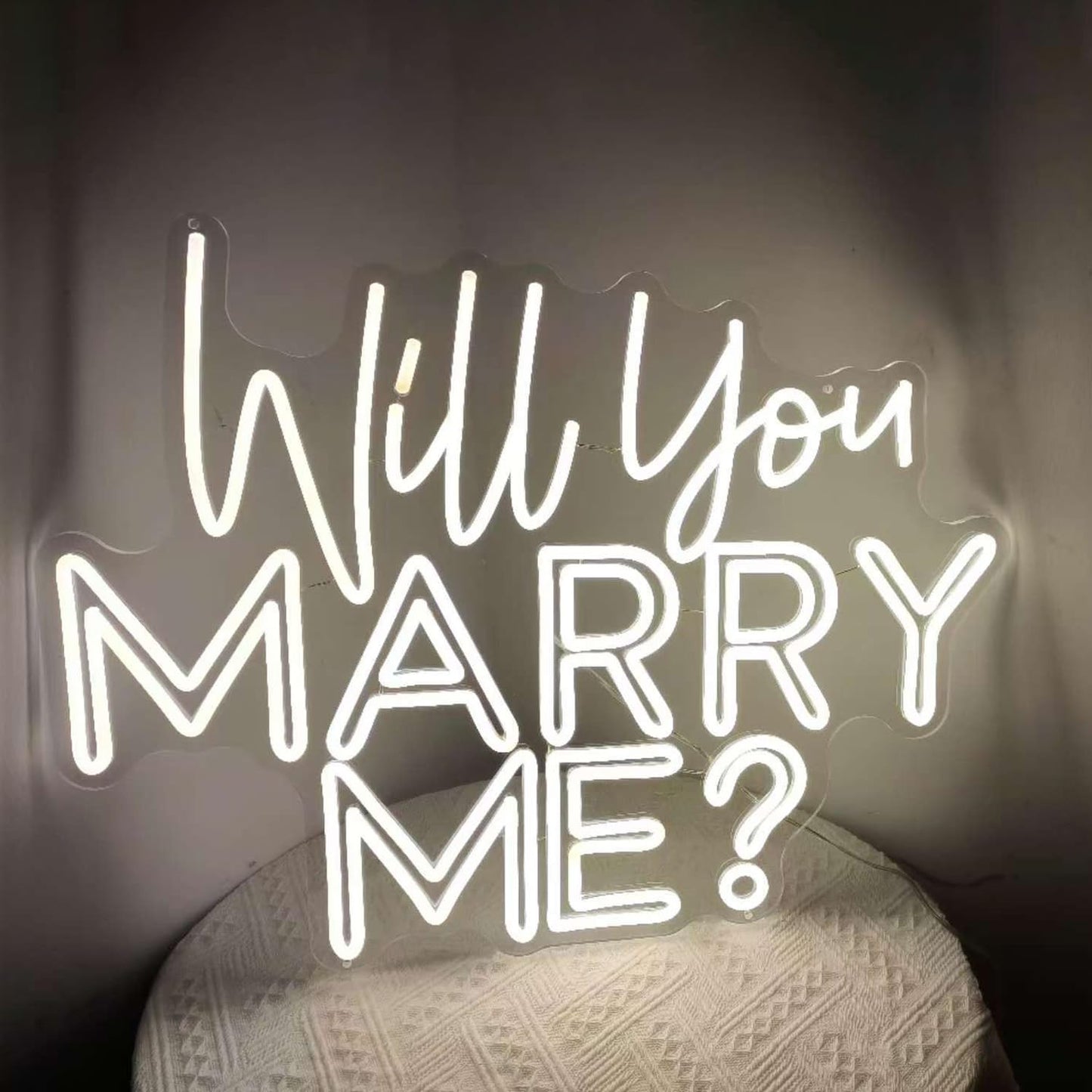 Large Will You Marry Me? Neon Sign Custom Wedding Neon Sign For Marriage Proposal Home Wall Decor Wedding Party Wedding Backdrop Decor Personalized Gift Neon Lights Event Decorate. Size:23X17.5Inches-Warm White