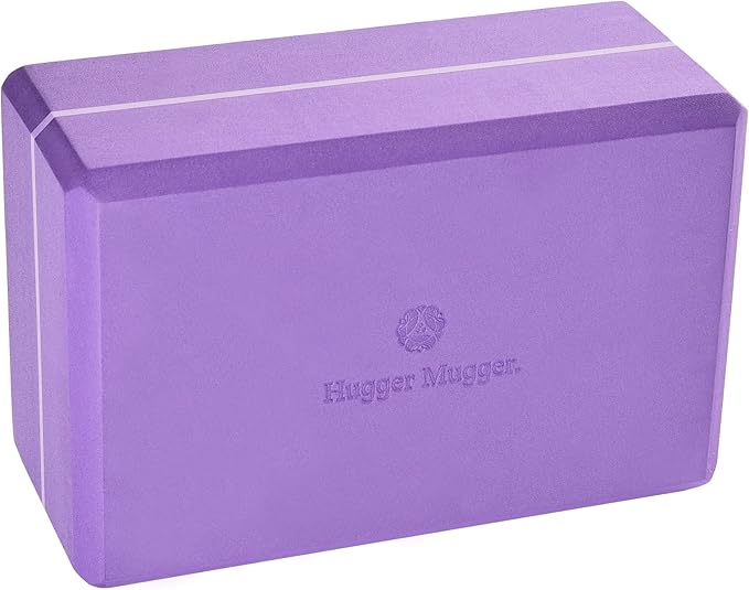 Hugger Mugger 4 in. Foam Yoga Block - Strong and Stable, Beveled Edges for Comfort, Most Favored Block Size, Helps with Al...