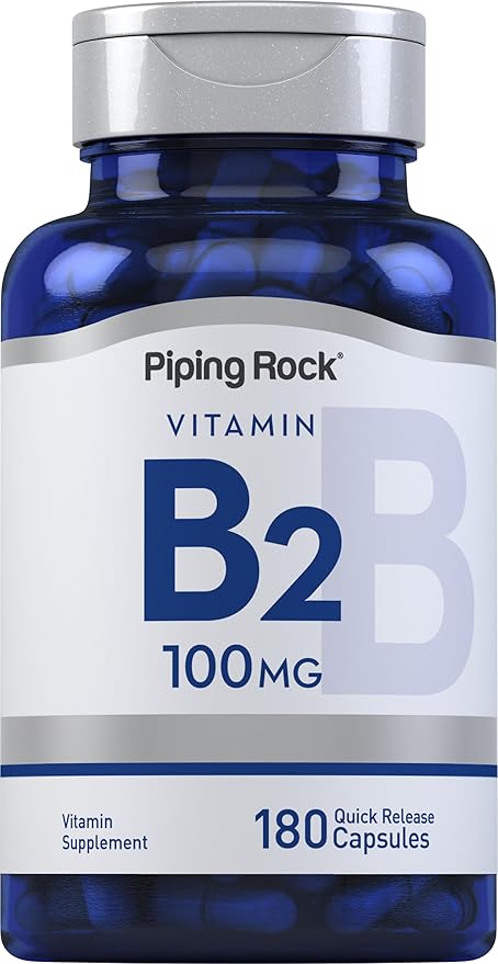 Piping Rock Vitamin B2 100mg | 180 Capsules | Riboflavin | Vegetarian, Non-GMO, Gluten Free Supplement