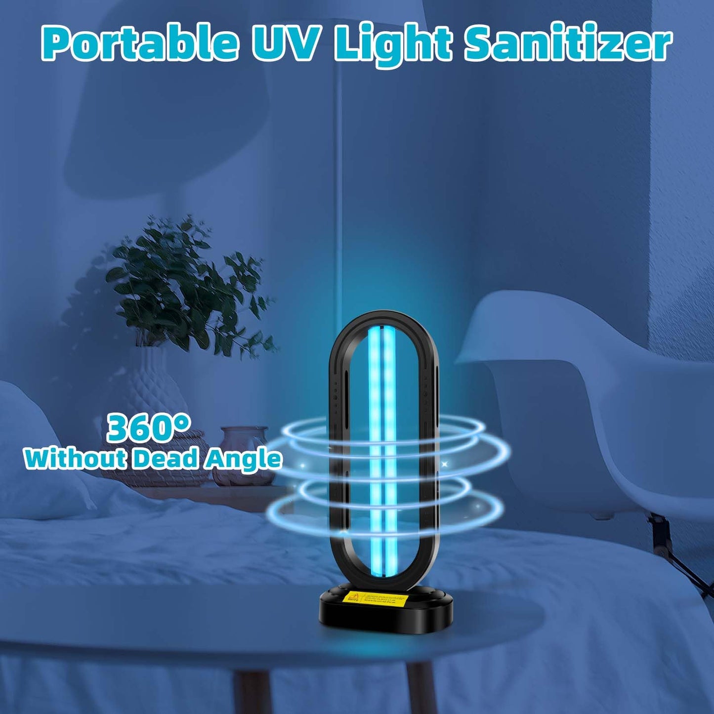 Feefir Uv Light Sanitizer,4-Speed Timing And Remote Control Uvc Home Disinfection Device,Portable Ultraviolet Light Sanitizer Fo