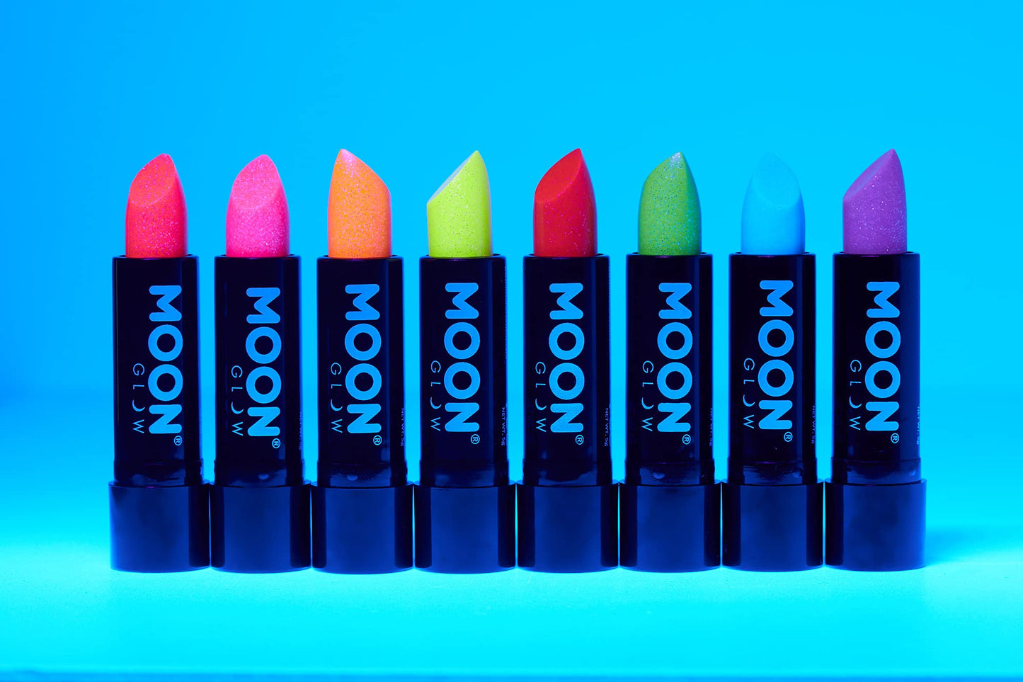 Moon Glow - 5g Neon UV Glitter Lipstick - Blue - Glows Brightly Under blacklights