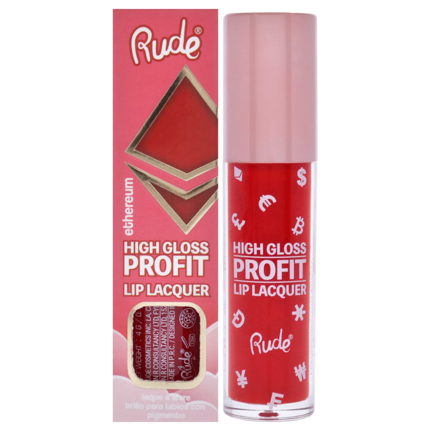 Rude Cosmetics High Gloss Profit Lip Lacquer - Ethereum Lip Gloss Women 0.141 oz