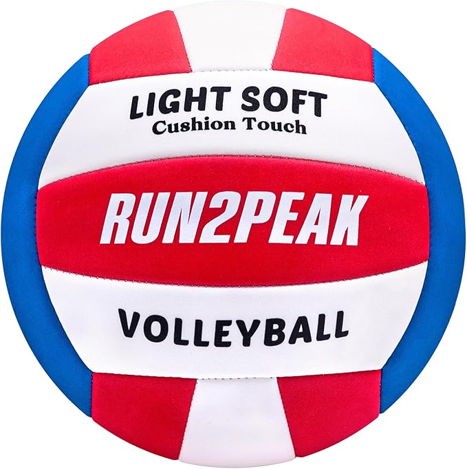 RUN2PEAK Light Soft Beginner Volleyball - Lightweight Soft Foam Composite Cover Training Ball, Official Size 5 - Gentle on...
