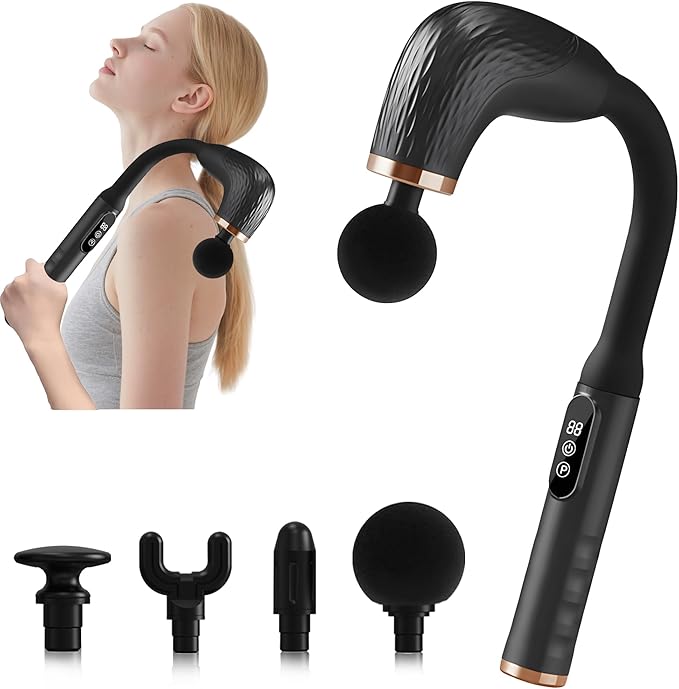 UFFAE Massage Gun with Upgraded Extension Handle, Back Massager for Pain Relief Deep Tissue, Muscles/Neck/Shoulders/Waist/...