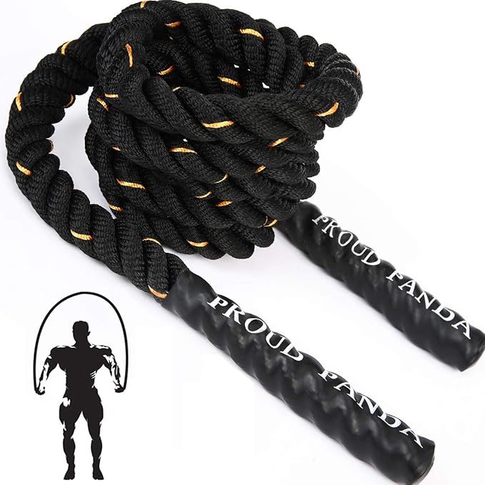 Heavy Jump Ropes for Fitness 2LB/3LB/5LB,Weighted Adult Skipping Rope Exercise Battle Ropes for Men & Women,Total Body Wor...