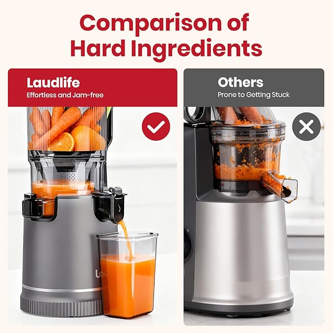 ZeroPrep Cold Press Juicer Machine, 5.9" Wide Feed Chute Juice Extractor, 80 oz Large Hopper, Easy to Clean & High Juice Yield, BPA Free, Slow Masticating Juicer for Whole Fruits & Vegetables