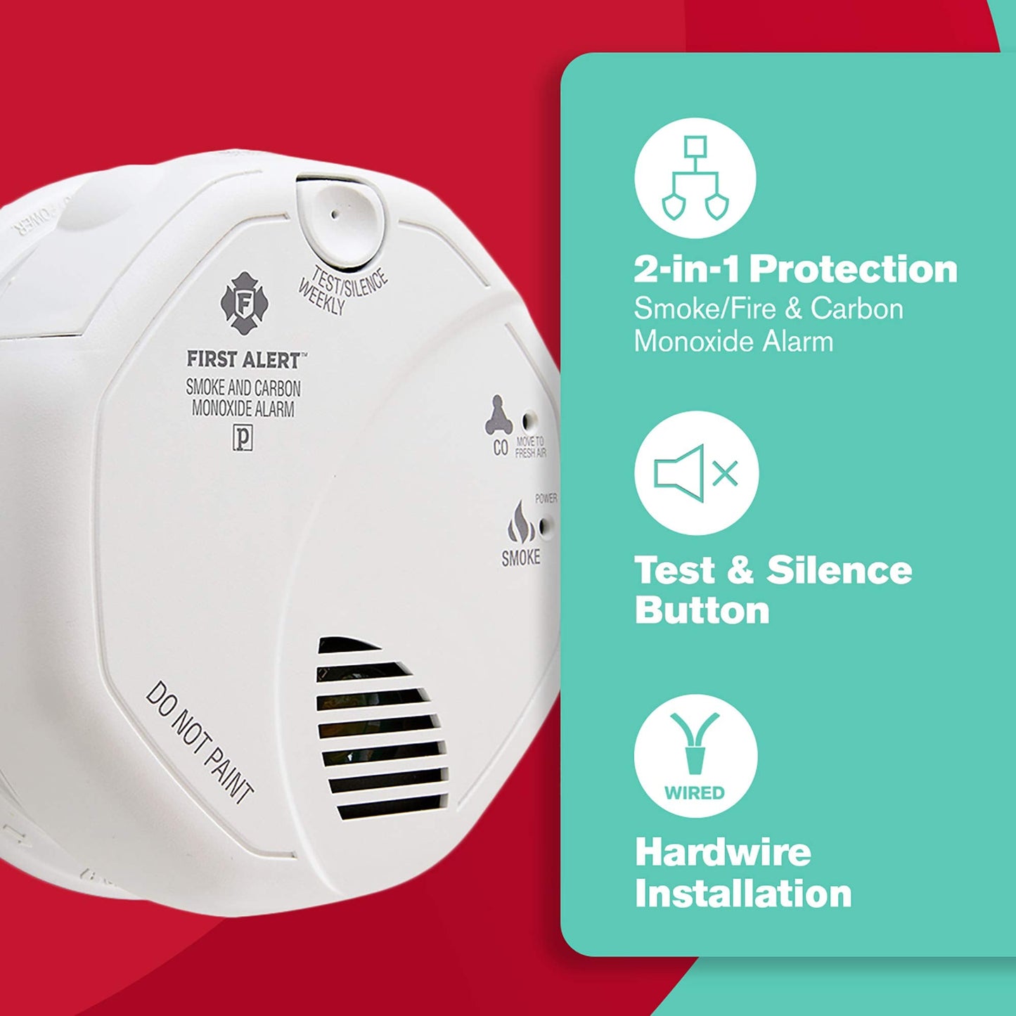 First Alert BRK SC7010B-6 Hardwired Smoke and Carbon Monoxide (CO) Detector with Battery Backup, 6-Pack,White
