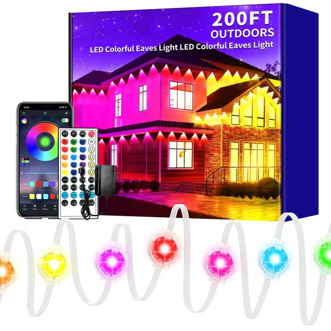 Yocrostar Permanent Outdoor Lights 200Ft Smart Outside Rgb Led Christmas Light  App Control Remote Ip67 Waterproof Eternity Eaves Lighting For Halloween House Patio Decor  Garden Decor  Decorations