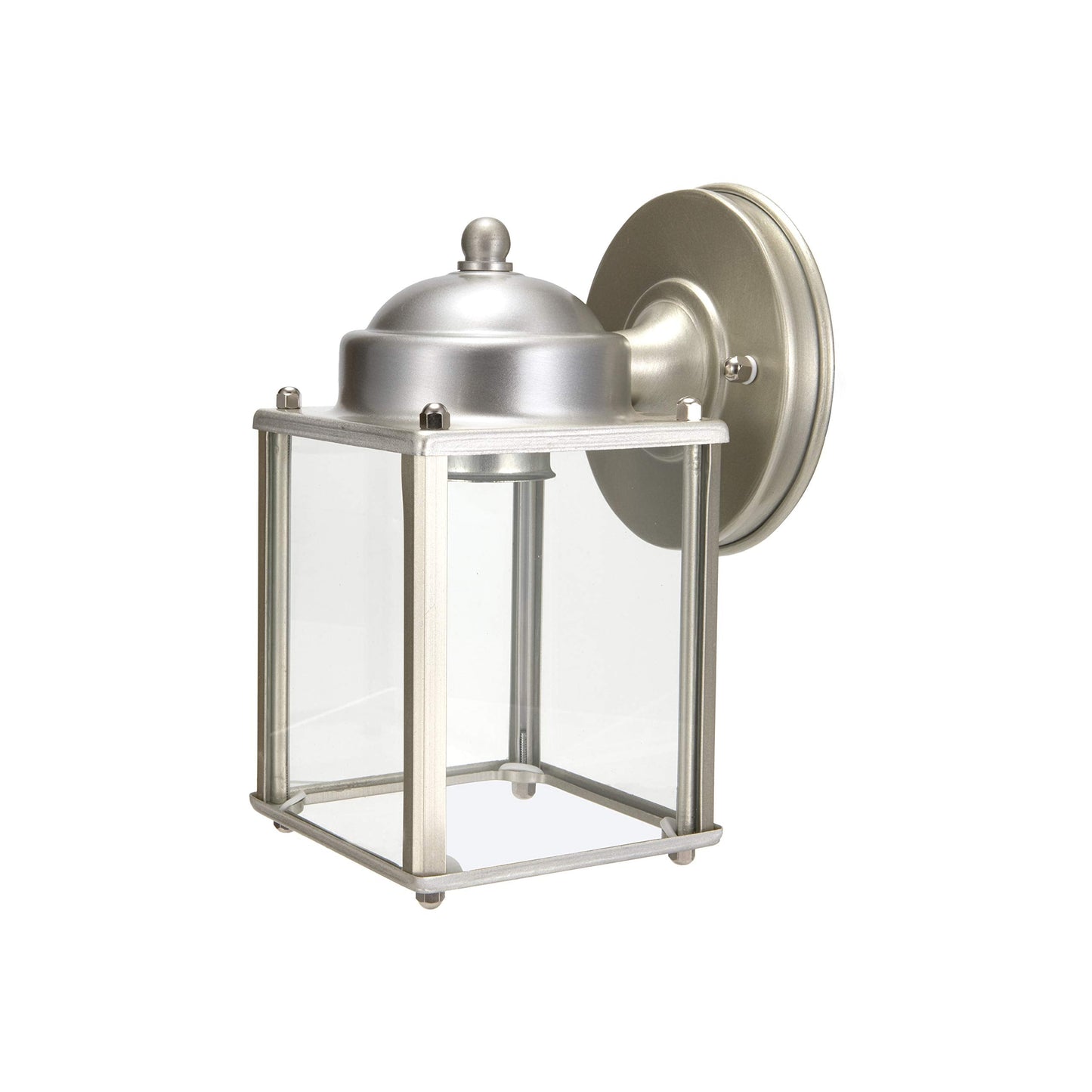 Lit-Path Outdoor Wall Lantern Sconce, Aluminum, Nickel Finish, E26 Medium Base, 2-Pack, Non-Led, Model Lt-Wl017-Pnk-2Pk