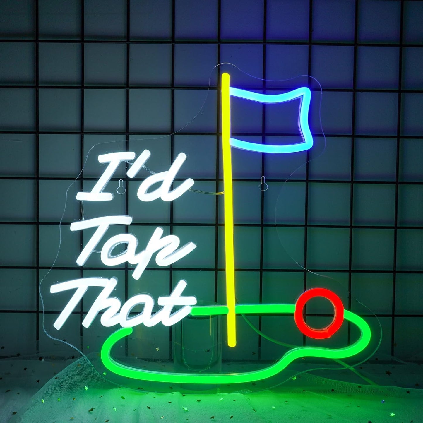 NOSUN Golf Neon Sign Golf Neon Signs for Wall Decor Light Up Sign Course LED Sign Flag Ball Neon Light Sign for Golf Club Sport Gym Man Cave Wall Decor LED Sign