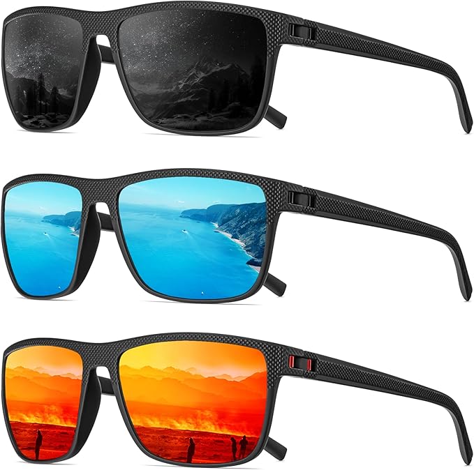 QALLY Polarized Sunglasses Men, Mens Sunglasses Polarized UV protection Lightweight Sun Glasses for Driving Fishing Golf