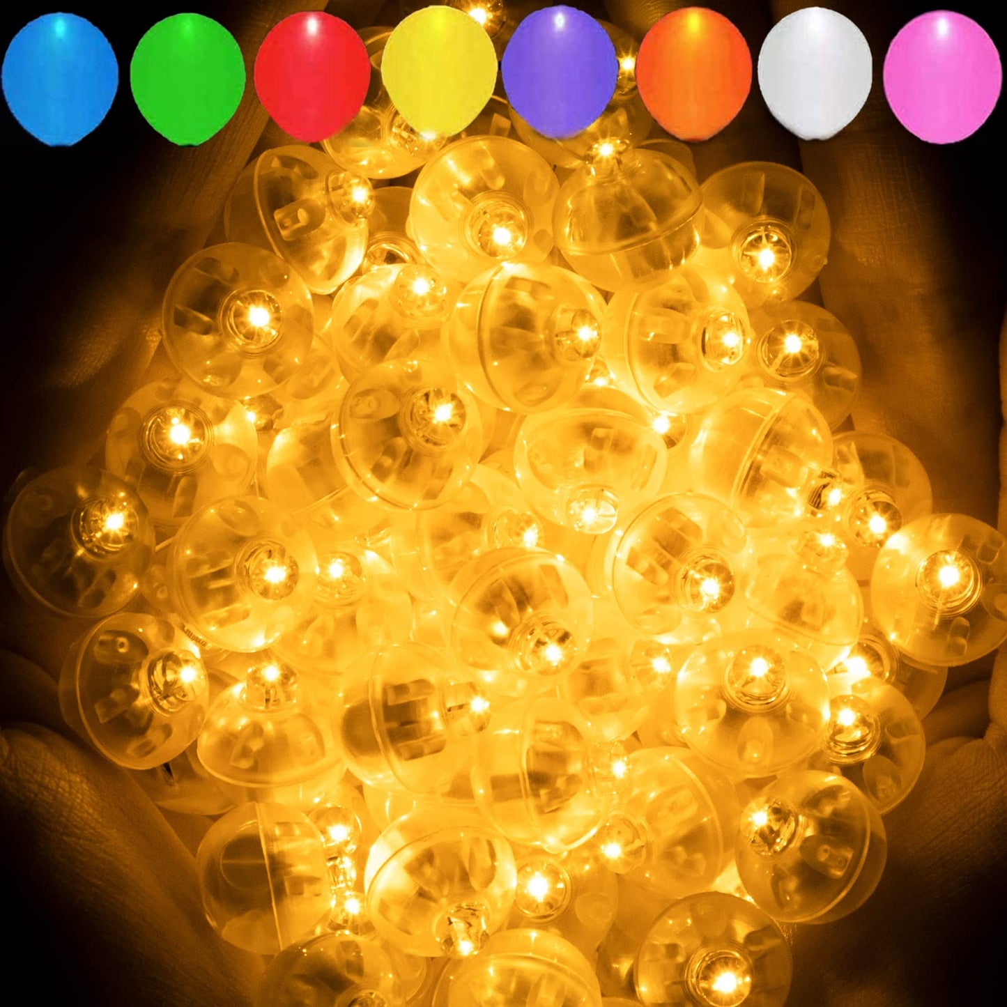 Aogist 200pcs Orange Balloon Lights, Waterproof LED Flash Lamps for Party, Wedding, Birthday, New Year, and Christmas Decor