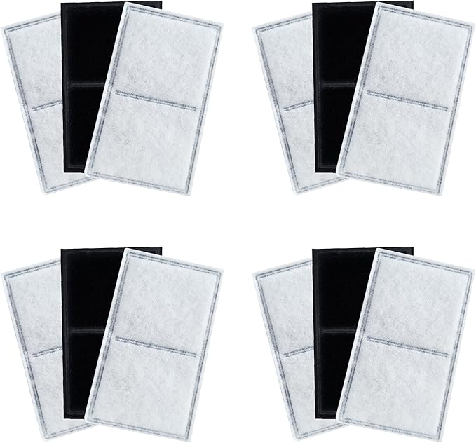 TOGGATH 12 Pack Pet Fountain Premium Carbon Replacement Filters Compatible with PetSafe Drinkwell Platinum, Multi-Tier, Ev...