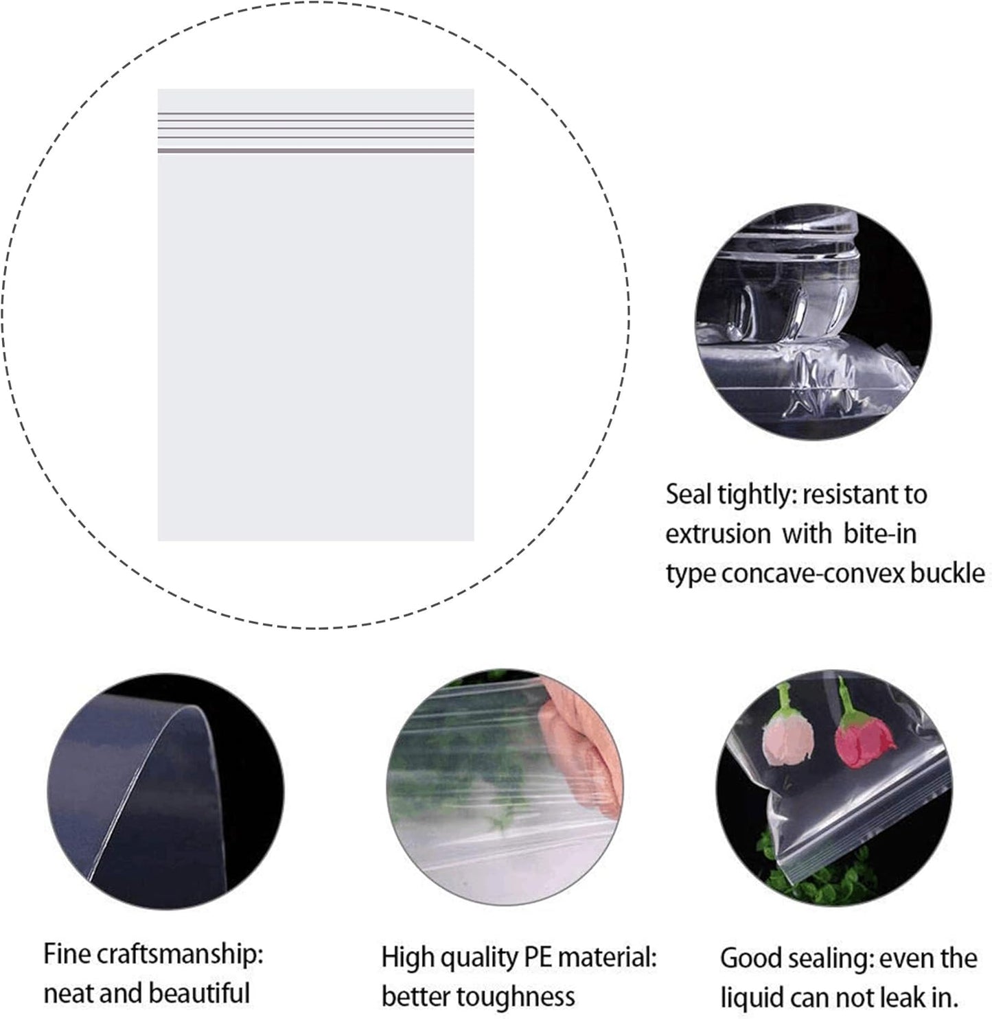 Small Plastic Jewelry Bags 300pcs 3" x 3" Tiny Clear Zip Baggies Resealable Zipper Poly Bags for Candy Jewerly Vitamins Beads Crafts Photos 2 Mil (8 Sizes to Choose from)
