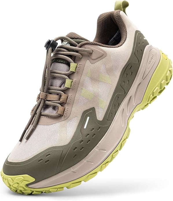 FitVille Men Waterproof Hiking Shoes Extra Wide Walking Shoes Slip-Resistant Trekking Trainers All-Terrain Quick Lace Snea...
