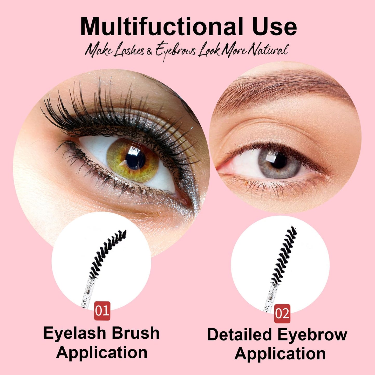 Corconess 200pcs Skinny Mascara Wands Mini Eyelash Brushes Disposable Lash Spoolies Eyebrow Brush Spoolies For Eyebrows Eyelash