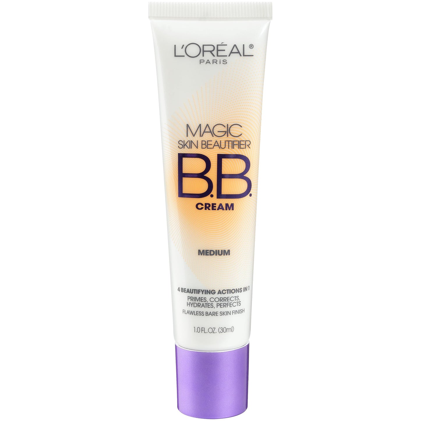 L'Or  al Paris Makeup Magic Skin Beautifier BB Cream Tinted Moisturizer, Medium, 1 fl oz, 1 Count