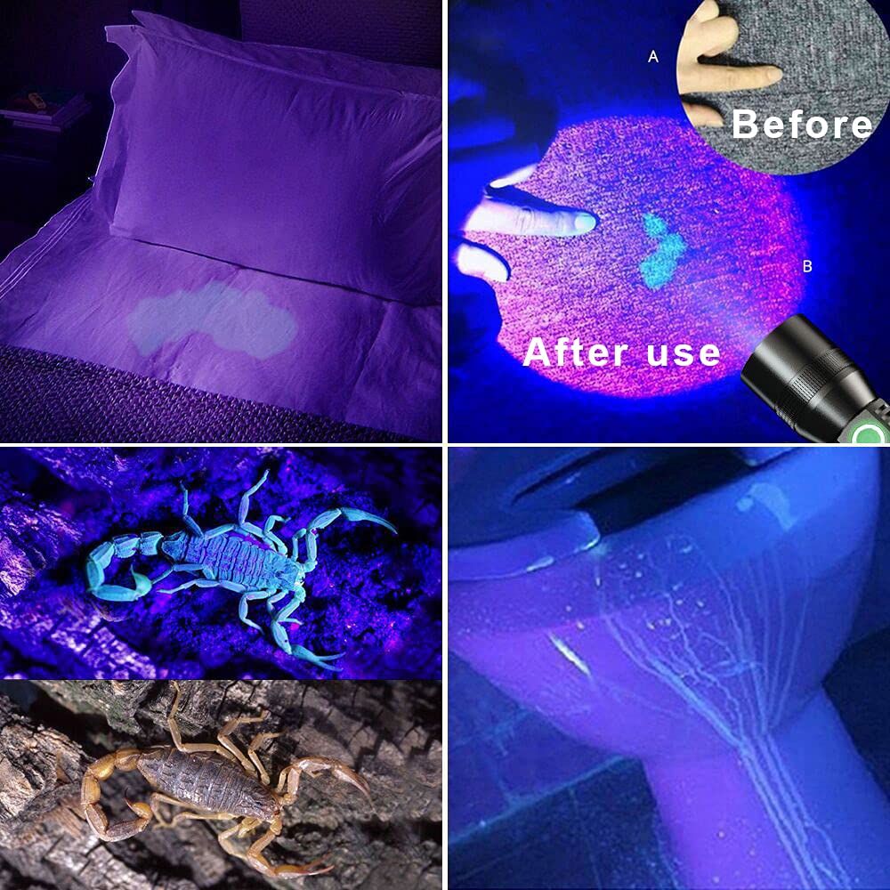 AdamStar Black Light Flashlight, 3-in-1 Rechargeable LED, 7 Modes, Waterproof, Model 016, 1pack Red