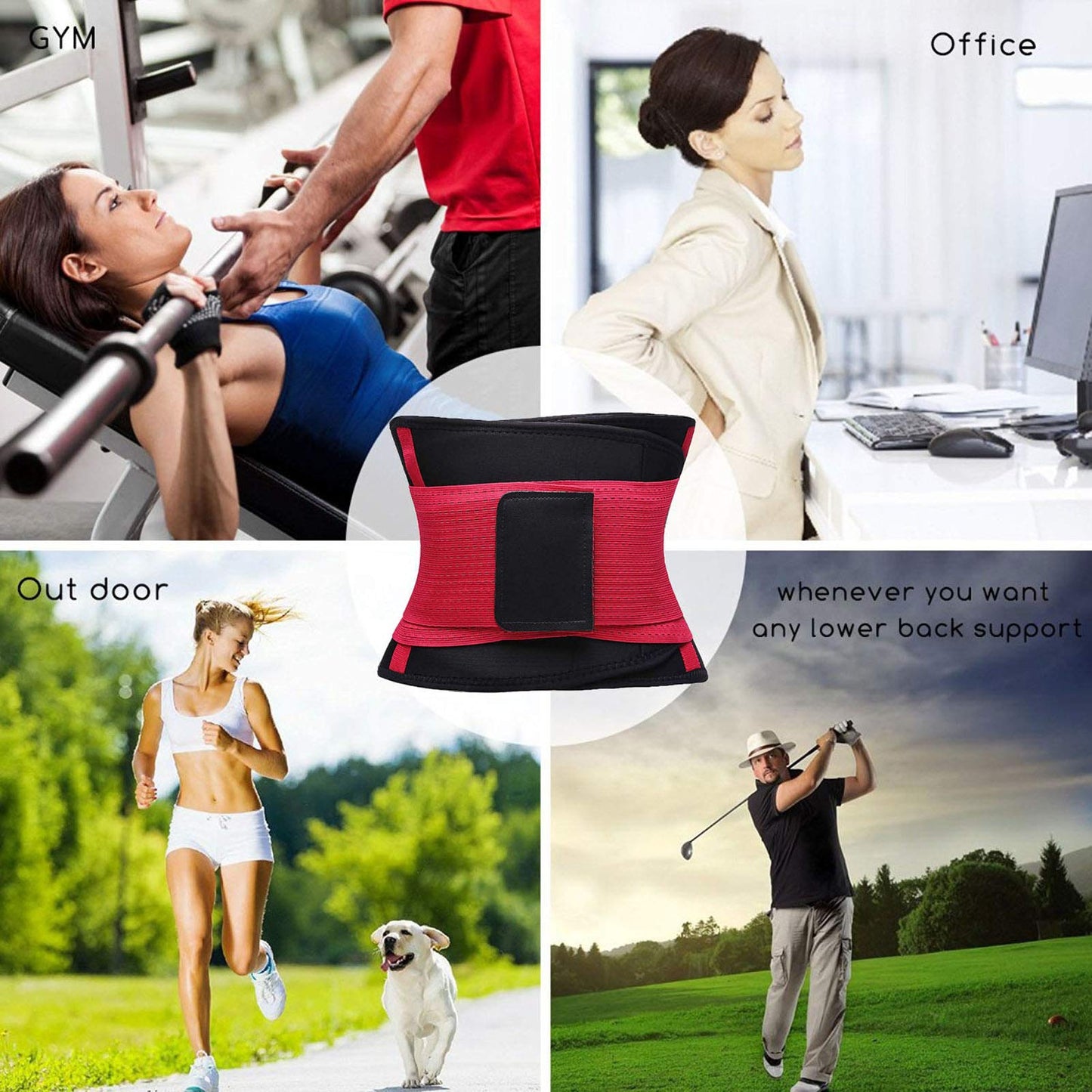VENUZOR Waist Trainer Belt for Women - Waist Cincher Trimmer - Slimming Body Shaper Belt - Sport Girdle Belt (UP Graded)(Rose Red,Large)