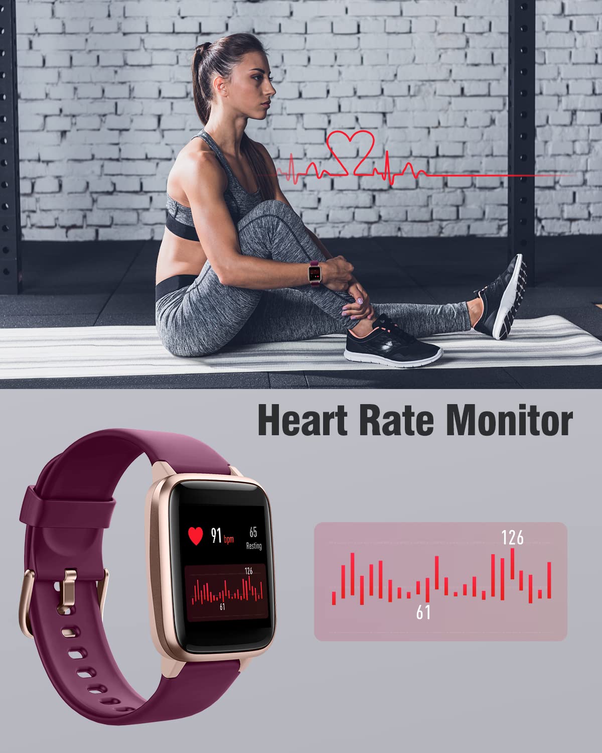 Asiameng Fitness Tracker Fitness Watches For Women Men (Make/Answer Calls), 1.85 Smart Watch For Iphone/Android Phones, Heart Ra