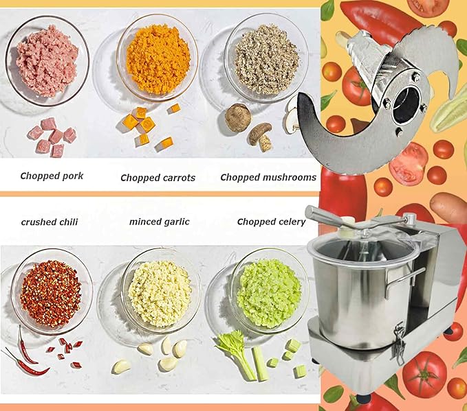 110V 9L Meat and Vegetable Blender Food Shredder, 1800W Adjustable Speed Food Chopper with Visible Transparent Window, Commercial Stainless Steel Electric Chopper