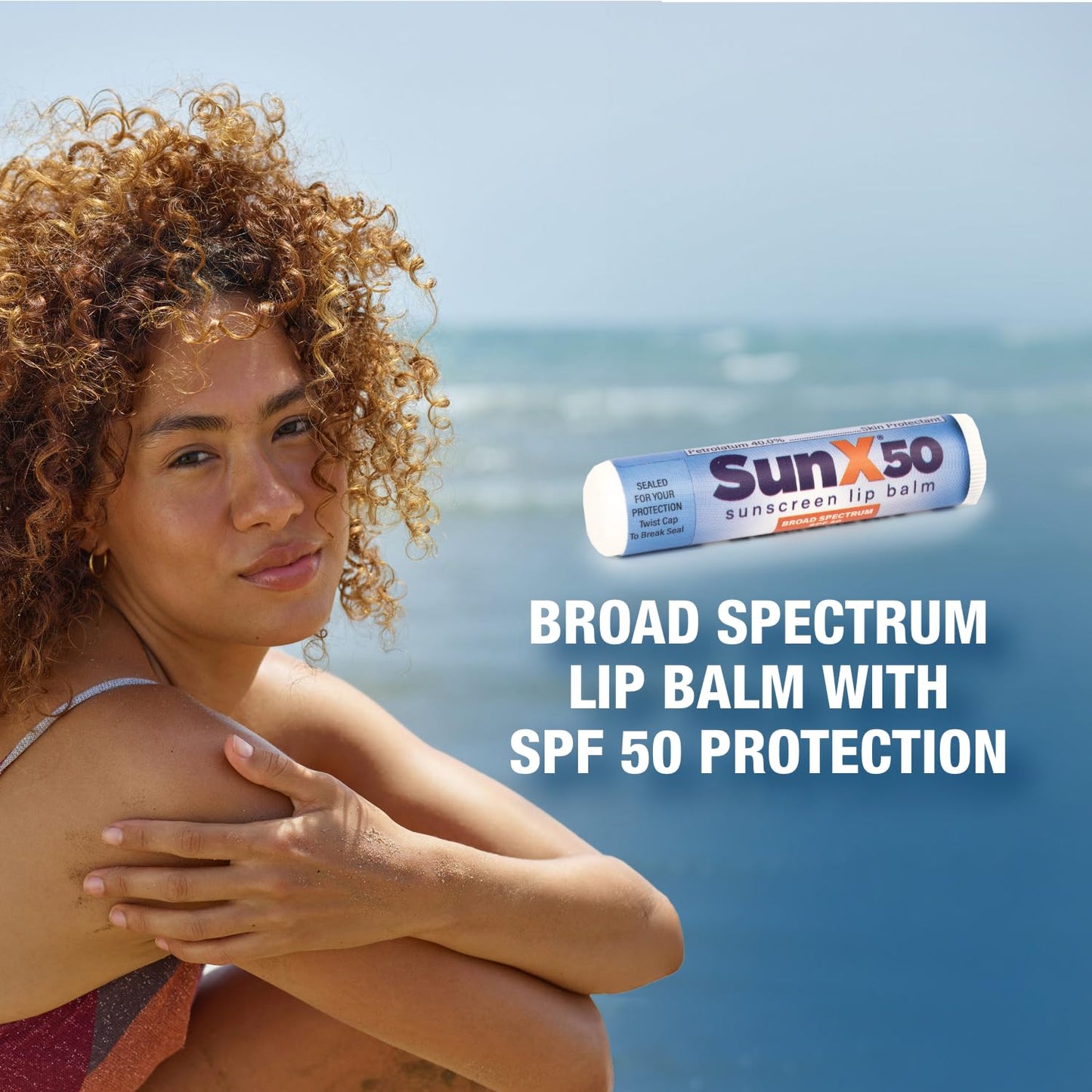 CoreTex Sun X 50 Lip Balm SPF 50 - Pack of 4 Broad Spectrum Sunscreen Lip Balms (Protects Against UVA/UVB Rays) - Water Resistan