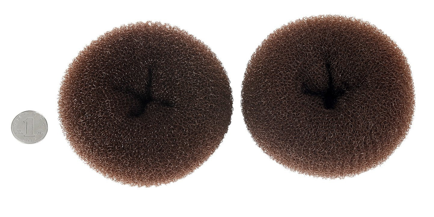 ClothoBeauty Extra Large Hair Bun Maker Ring, Women Chignon Doughnut Shaper (For Thick and Long Hair) 5.1-5.3 in, (X-Brown)