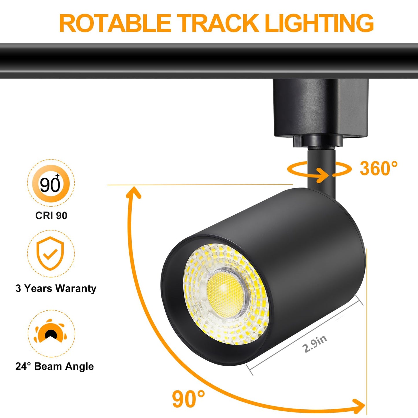 Vanoopee 12-Light Led Track Lighting Kit With 13Ft H Type Track Lighting Rail  Dimmable Led Track Light Heads Modern Kitchen Track Lighting Fixtures Ceiling Spot Light 3000K 24 Cri90+ 10W 800Lm Black
