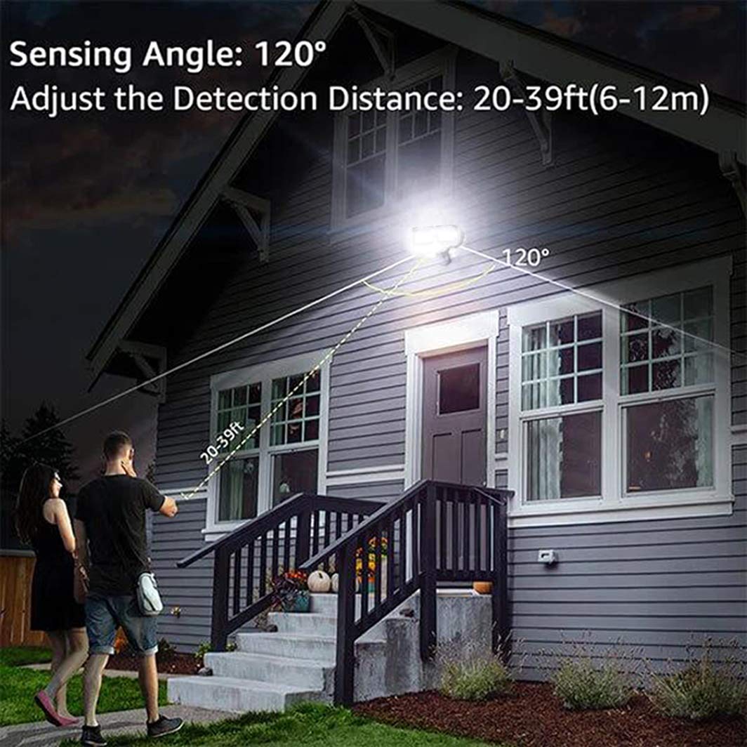 EMANER Motion Sensor LED Security Light 5000K Waterproof 120V Black Fixture 1-Pack Model 7042-BL
