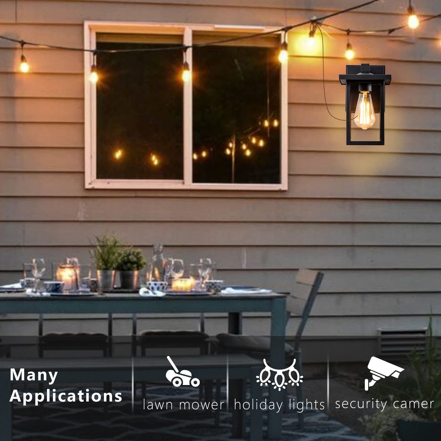 Oupavocs Outdoor Lights With Gfci Outlet  Black Front Porch Lights  Exterior Lighting Fixture With Outlet  Waterproof Outdoor Wall Sconce Wall Mount For House Garage  Patio  2 Packs
