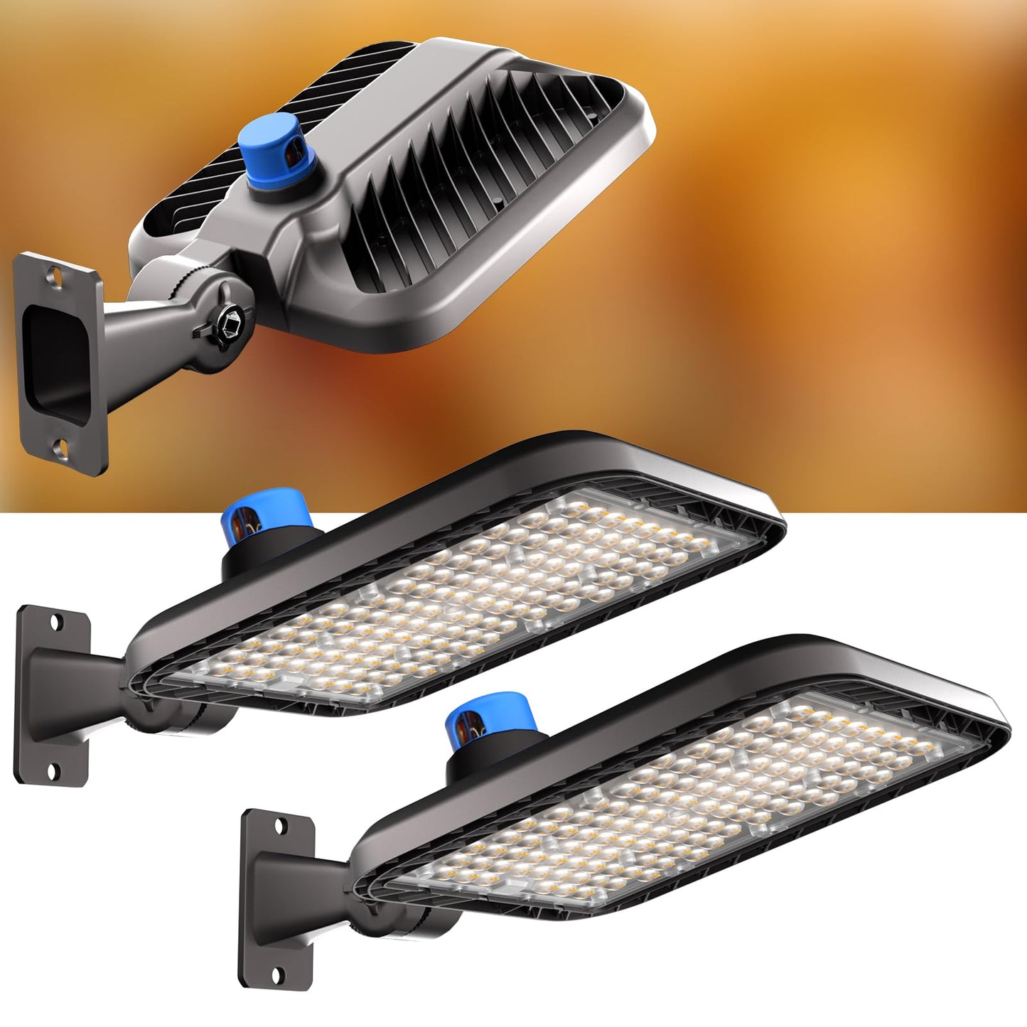 Lightdot Etl 150W Parking Lot Lighting 21000Lm(150Lm/W) 5000K Led Parking Lot Lights With Smart Photocell Ip65 Waterproof Arm Mount Led Pole Light For 16~30Ft Height-2Pack 7Yrs Warranty