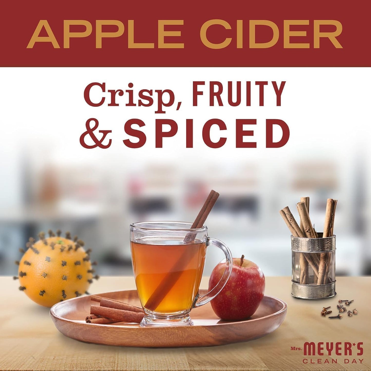 MRS. MEYER'S CLEAN DAY Liquid Dish Soap, Biodegradable Formula, Limited Edition Apple Cider, 16 fl. oz - Pack of 3