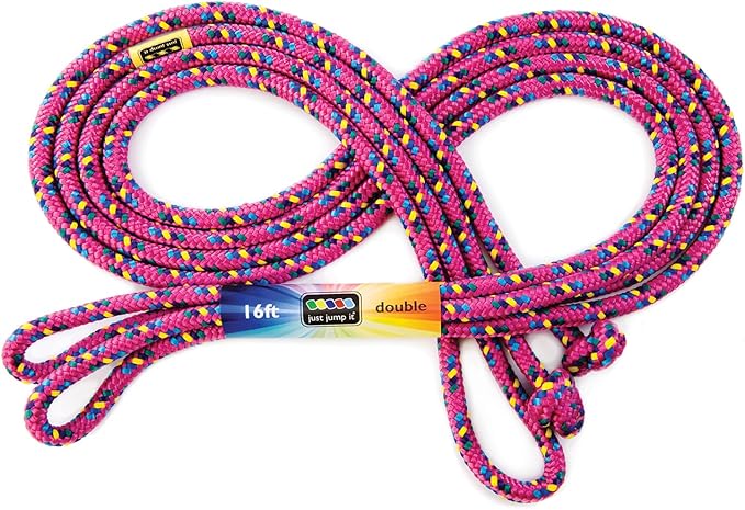 Just Jump It 16' Foot Single Jump Rope for Kids Women and Men - Active Outdoor Youth Fitness Excersing Equipment - Double ...