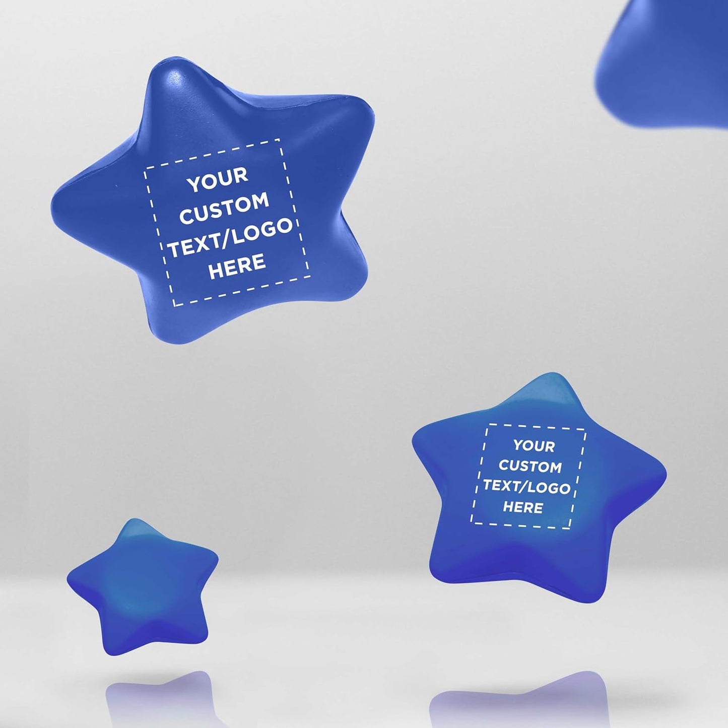 DISCOUNT PROMOS Custom Star Squeeze Balls Set of 10, Pesonalized Bulk Pack - Perfect for Promotional Giveaways - Blue
