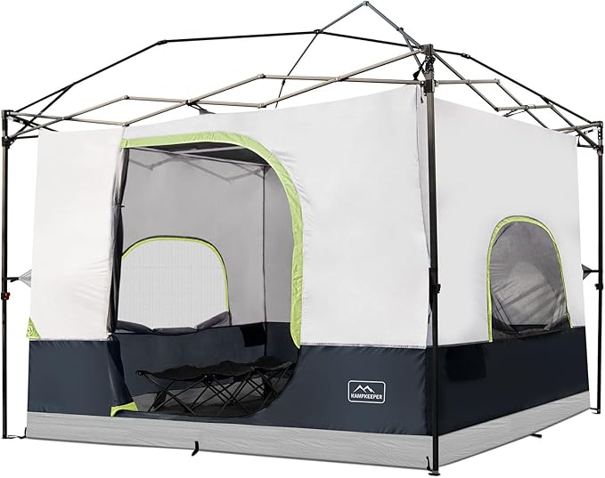 KAMPKEEPER Camping Inner Tent for Pop Up Canopy Converts 10'x10' Straight Leg Canopy into Camping TentFully Vented Roof, Black