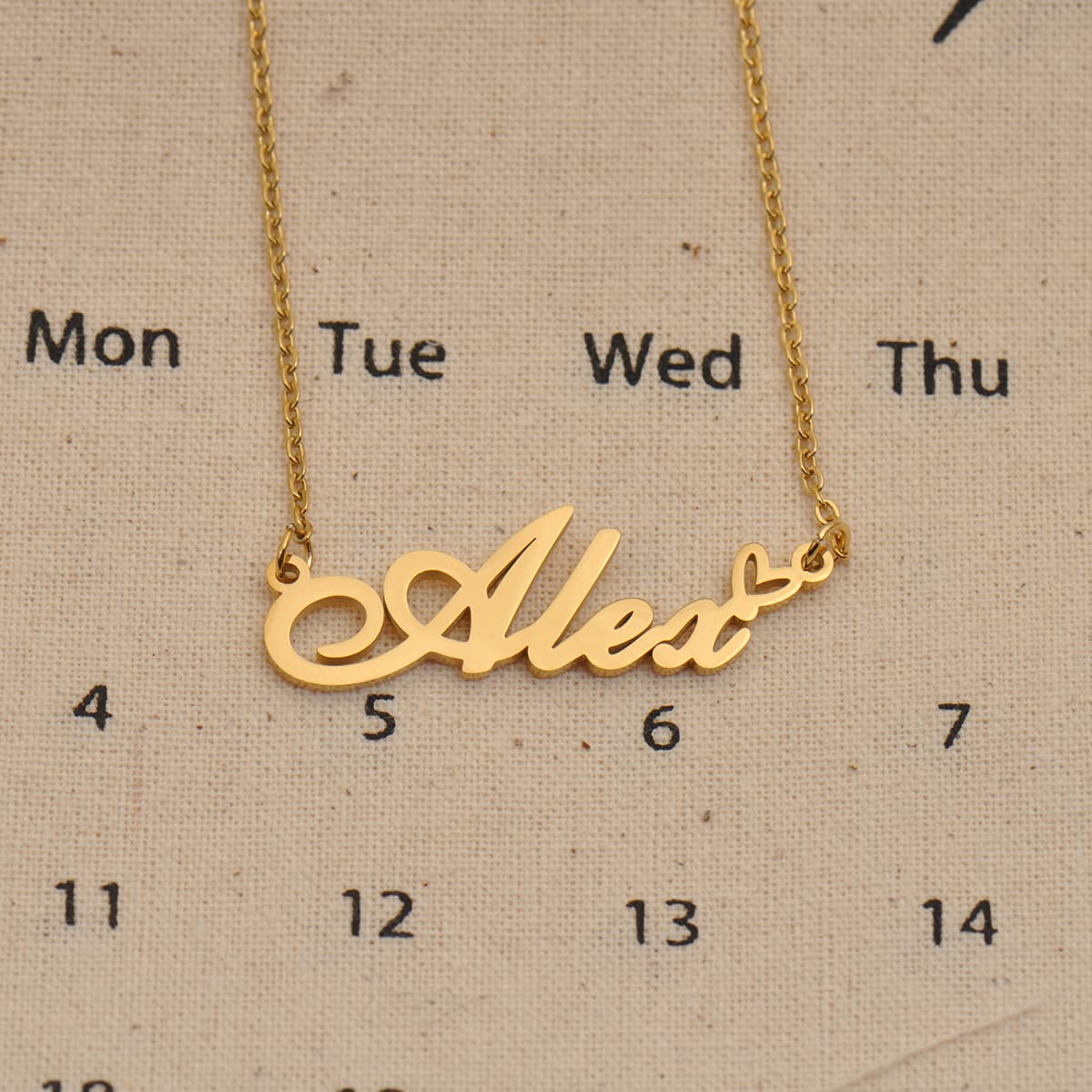 HUAN XUN Custom Gold Plated Stella Necklace Personalized Name Necklace for Women Choker Jewelry Gift